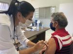 Dair Soldi, de 60 anos, também foi vacinado contra Covid-19.<br />Foto: Maiara Rovêa 